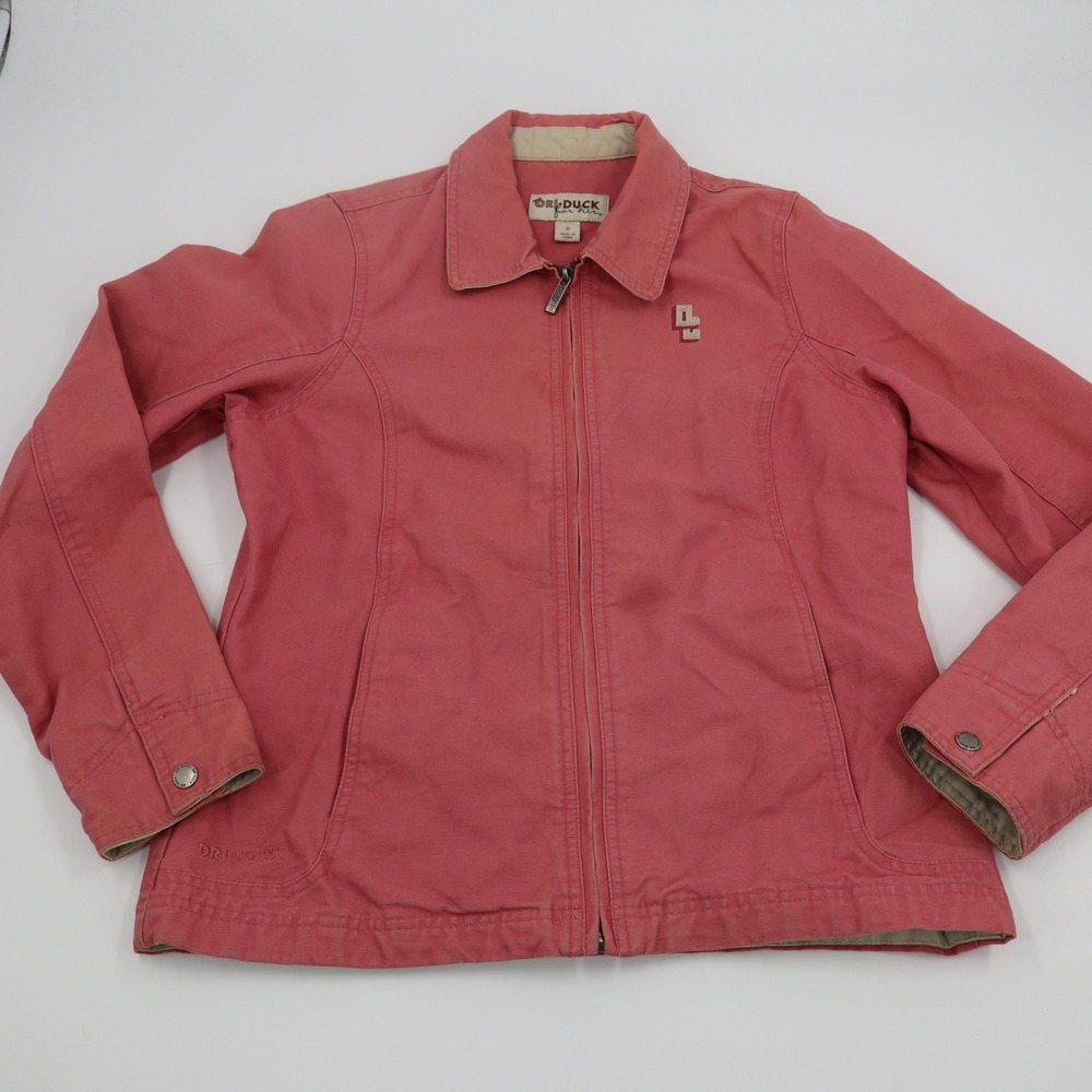 Dri Duck for Her Womens Canvas‎ Work Jacket Rose Pink Full Zip Size Small